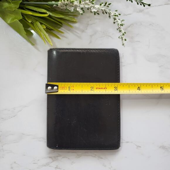 VINTAGE GUCCI BLACK LEATHER ID CARD HOLDER BIFOLD WALLET - Picture 5 of 16